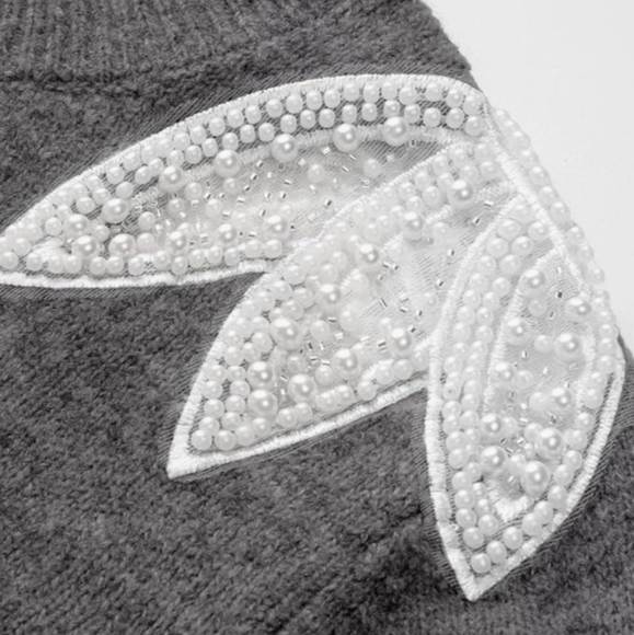 NWT Sweater with Embellished Shoulders - Picture 3 of 3